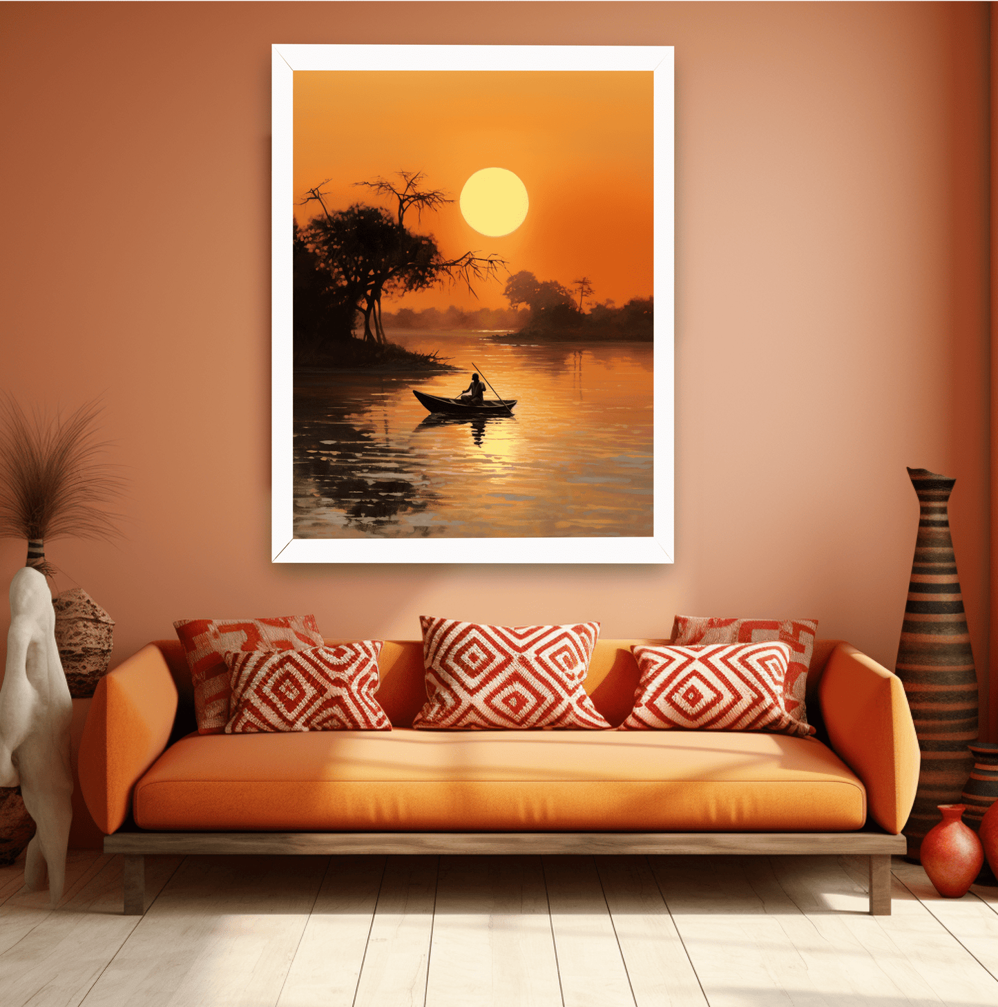 Man in Sunset's Embrace
