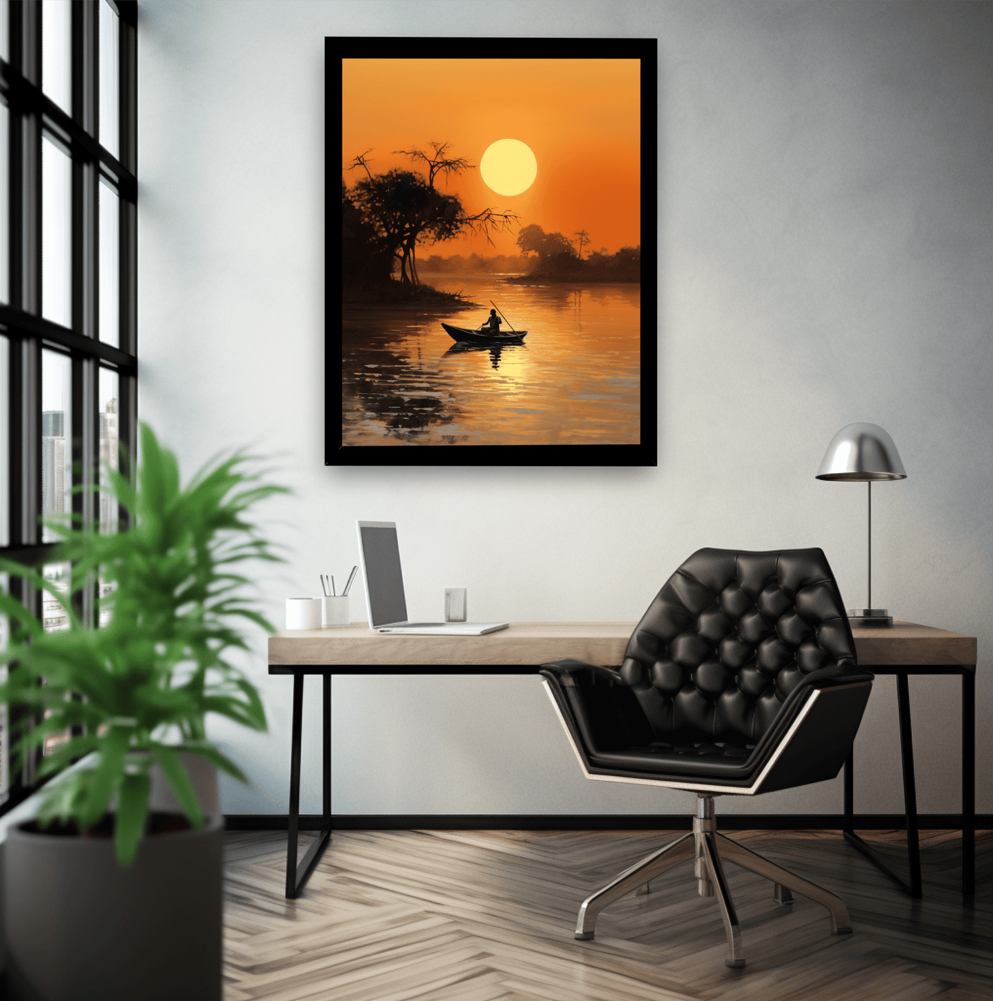 Man in Sunset's Embrace
