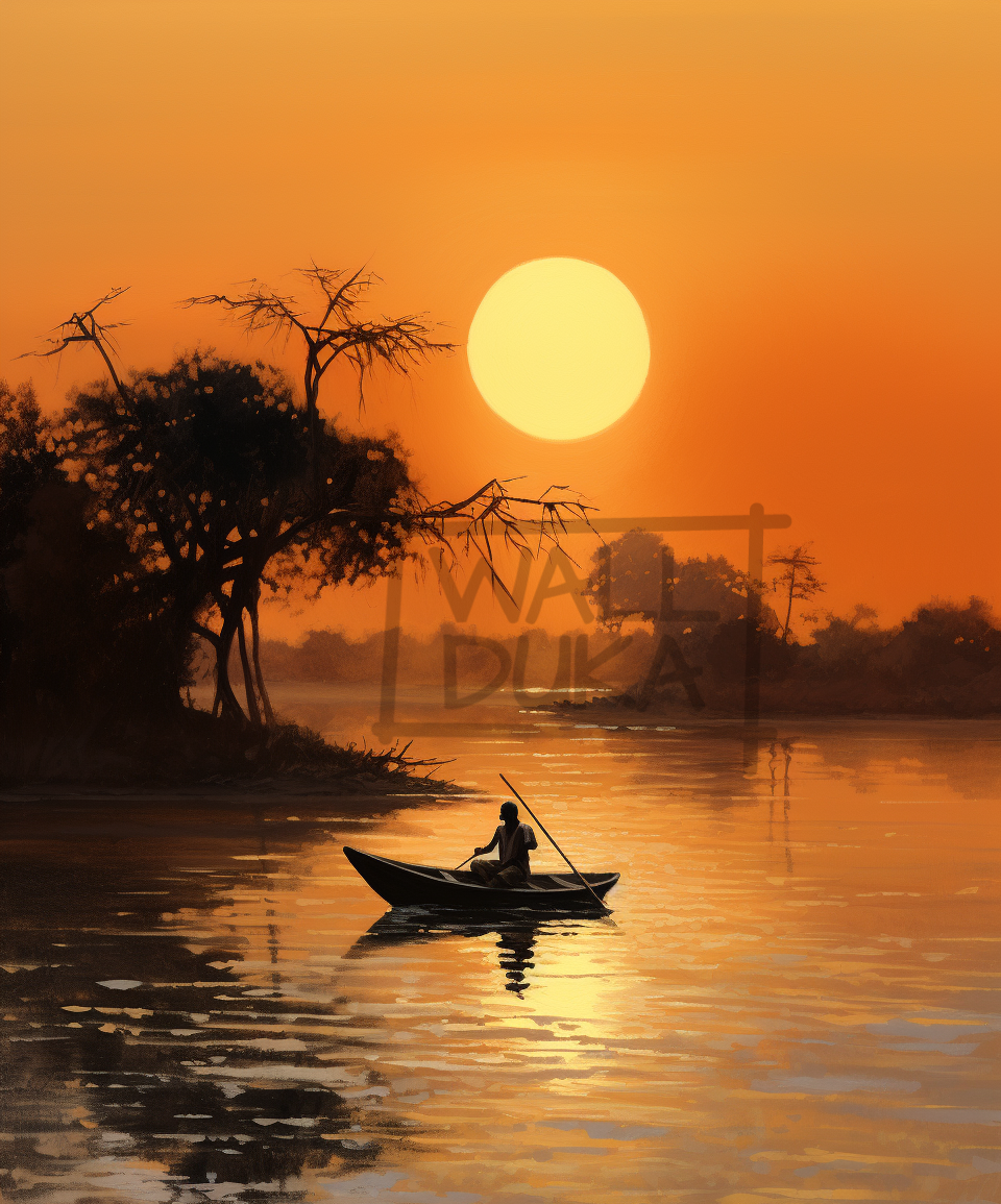 Man in Sunset's Embrace