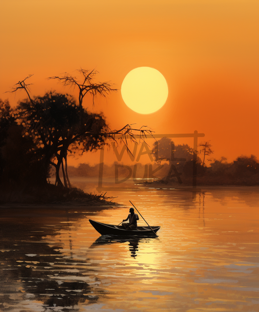 Man in Sunset's Embrace