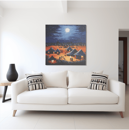 Moonlit African Village