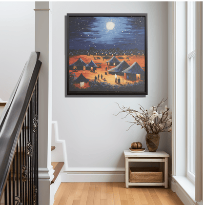 Moonlit African Village